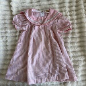 Pink Striped Kids Casual Dress